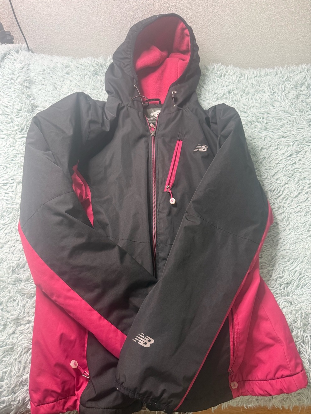 Vintage New Balance Black & Pink Hooded Jacket